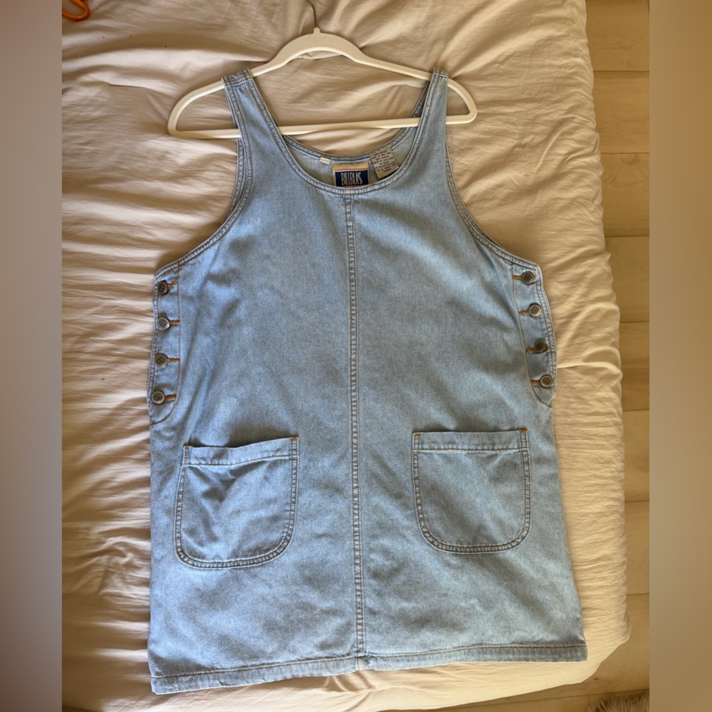 Bill Blass Light Blue Denim Jumper Dress